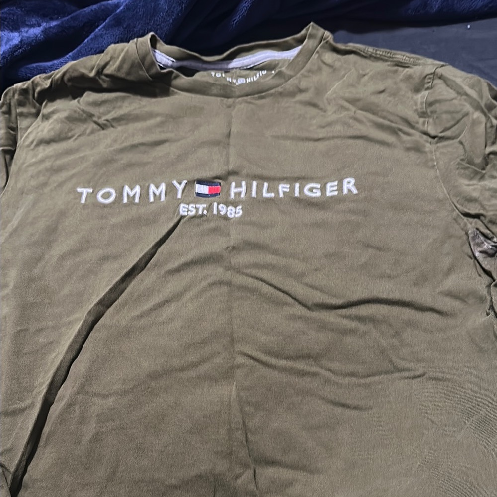 Tommy Hilfiger Khaki Tee with Logo